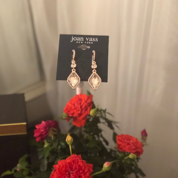 Rose gold crystal drop earrings elegant - Picture 3 of 3